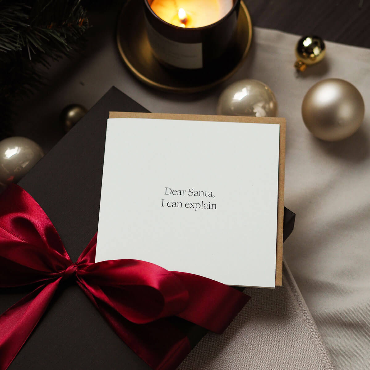 Kartka okolicznościowa DEAR SANTA, I CAN EXPLAIN