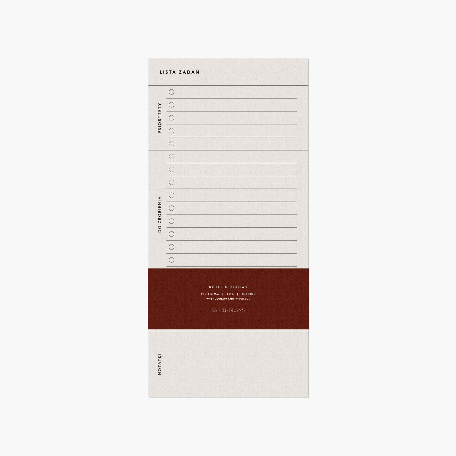 lista zadań notes