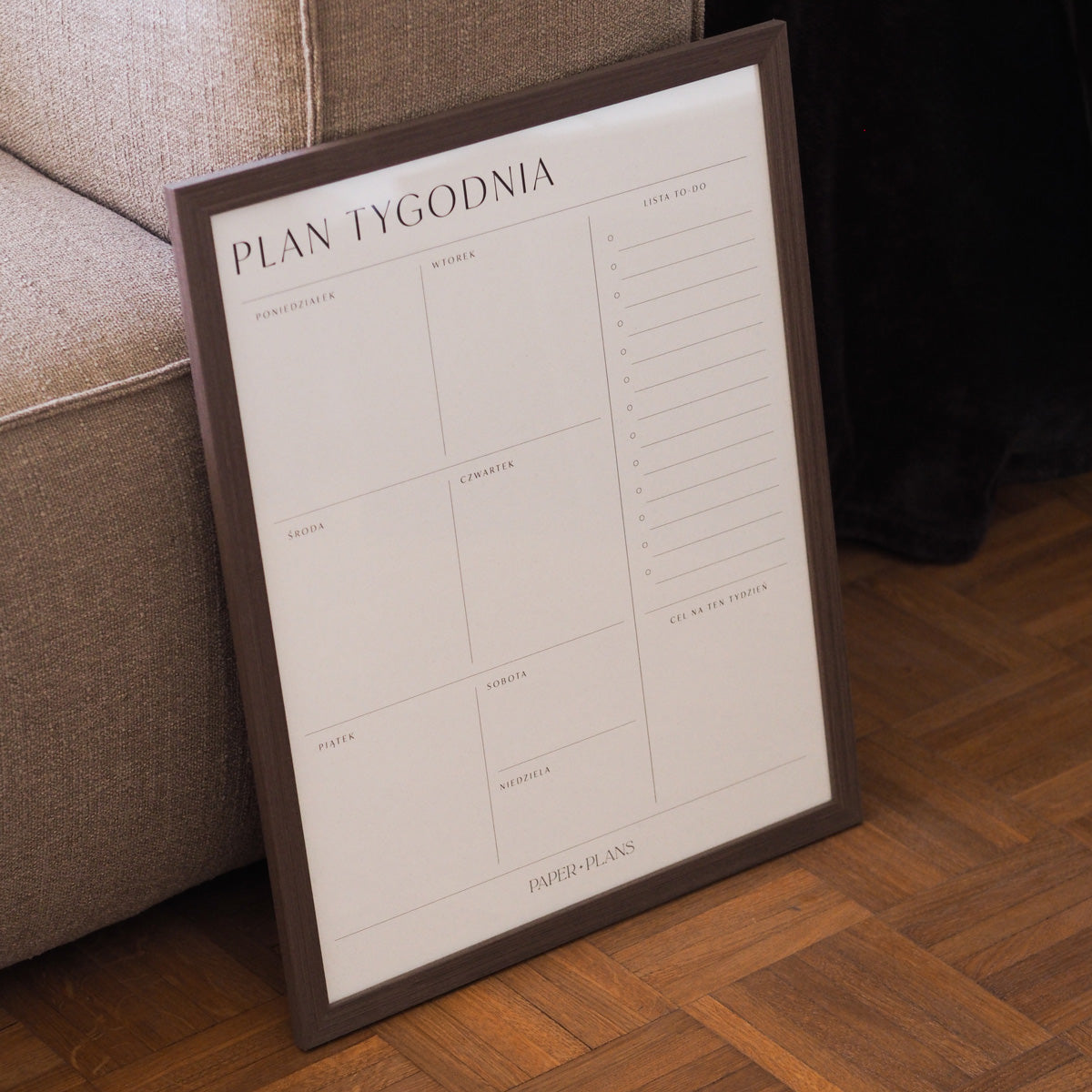 PLANER TYGODNIOWY ŚCIENNY w ramie