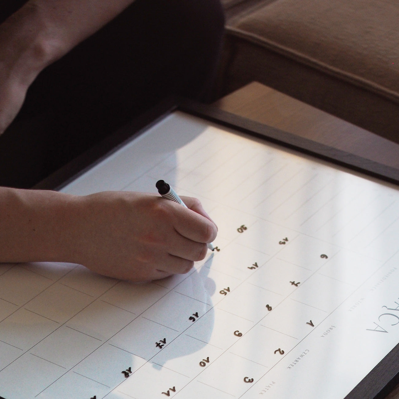 PLANER MIESIĘCZNY ŚCIENNY w ramie