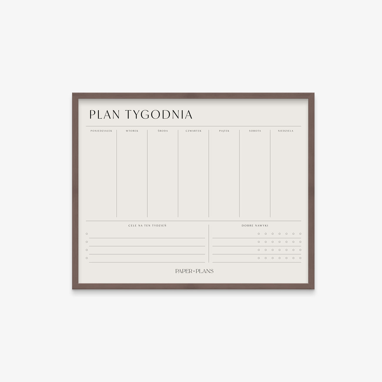 PLANER TYGODNIOWY ŚCIENNY w ramie