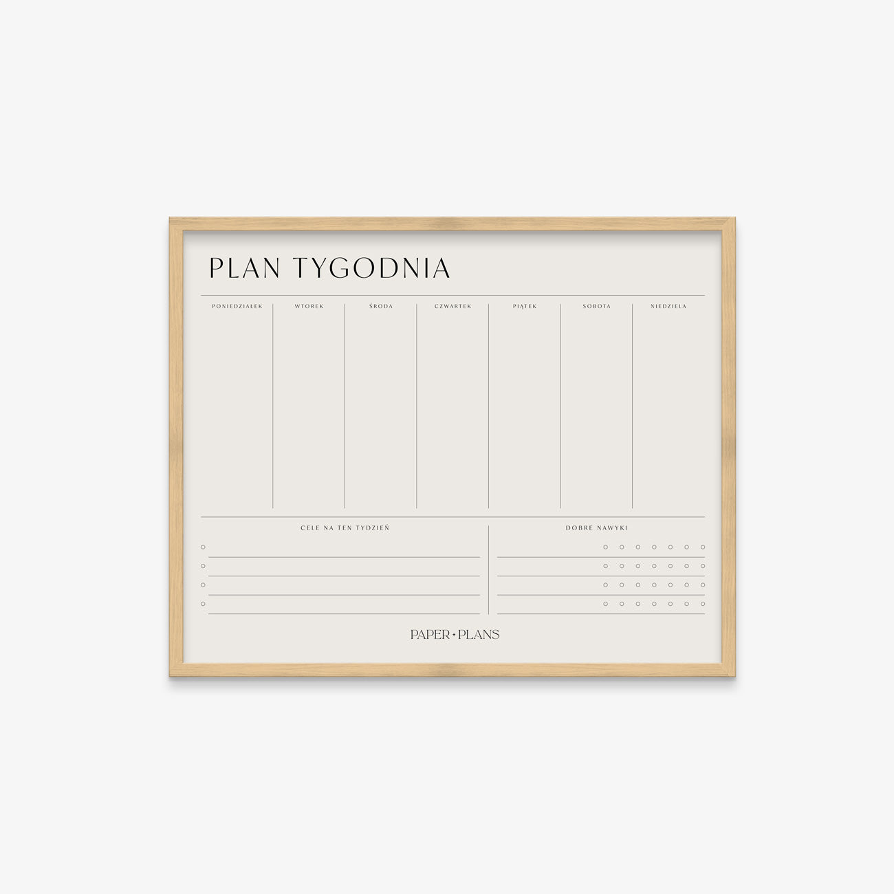 PLANER TYGODNIOWY ŚCIENNY w ramie
