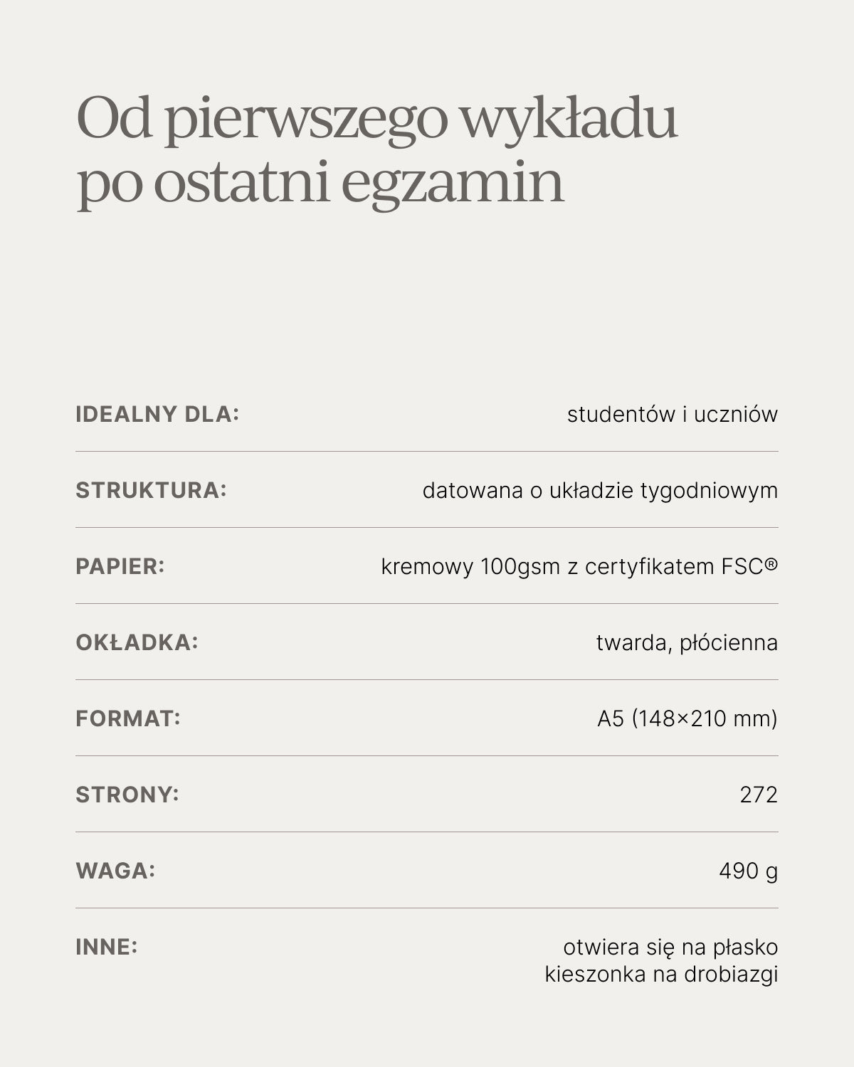 Kalendarz akademicki 2026/2027 - DUST PINK (przedsprzedaż)