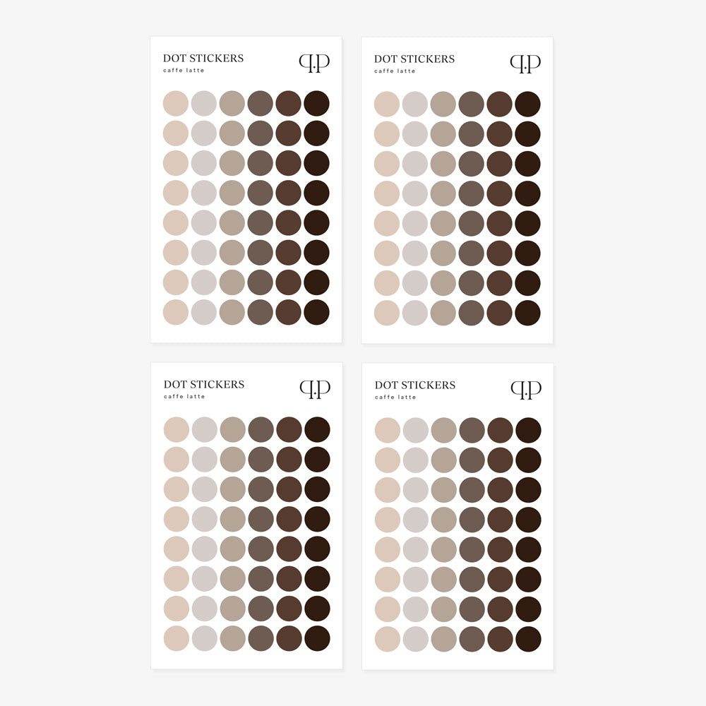 Naklejki do planera DOTS |  CAFFEE LATTE