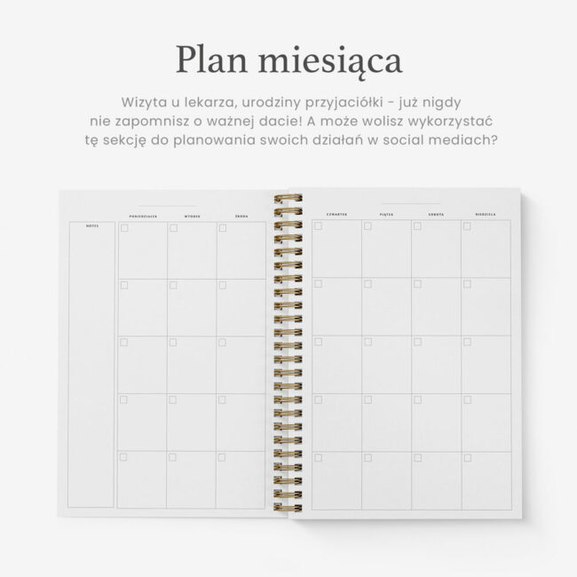 Planowanie miesiąca w planerze