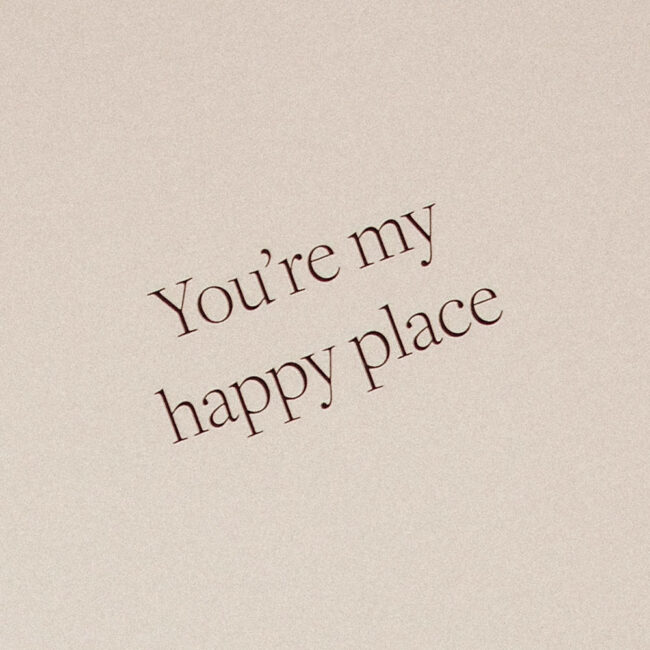 Kartka okolicznościowa z napisem You're my happy place