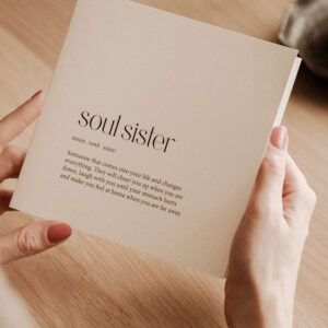 Kartka okolicznościowa z napisem Soul sister
